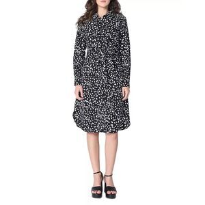 Gracia NWT Black White Twist Front Shirt Dress Women’s Size Small Long Sleeve